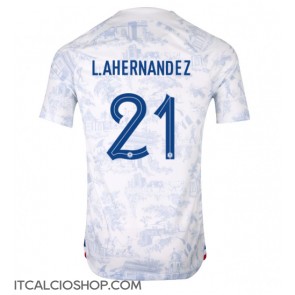 Francia Lucas Hernandez #21 Seconda Maglia Mondiali 2022 Manica Corta